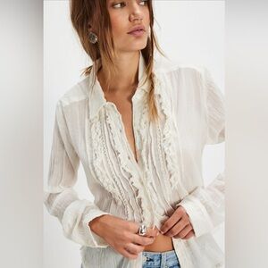 Drew tuxedo Shirt NWOT optic white